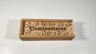 VINTAGE BARTL ART. 3327 28 PIECE DOMINO SET WITH WOODEN BOX DOMINOSTEINE - Image 1 of 4