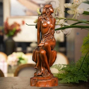 Scultura in legno di bosso cinese scultura sexy bella donna decorazione. - Foto 1 di 18
