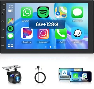 6G+128G Autoradio 8 Kern 7" 2 Din Android 13.0 CarPlayGPS Navi DSP WIFI + Kamera - Bild 1 von 21