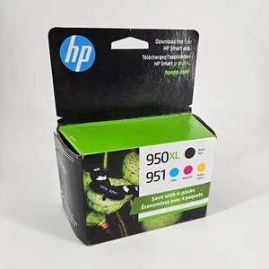 4-Pack HP Genuine 950XL Black & 951 Color Ink (Retail Box) Officejet 8600 Pro - Picture 1 of 7
