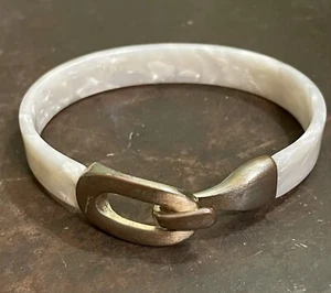 Pearl Celluloid Bracelet w/Hook Clasp - Picture 1 of 8