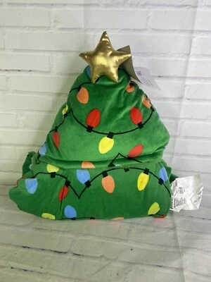 Manta con Capucha Árbol de Navidad Pillowfort Suave Felpa Verde Adornos NUEVO Foto 1 de 4