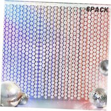  Silver Metallic Backdrop for Disco Ball Decorations, 39 x 78 inches 6 Pack