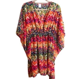 NWT Women’s Chiffon Beach Cover-Up w/ Bag One Size Multi-Color Elastic Waist - Picture 1 of 5