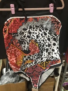 Colorful and Horse Printed One Piece Swimsuit with Cover up Set Size 5X NEW - Picture 1 of 2