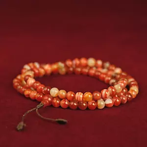 Mala Ágata Cadena Perlas Gema 108 Regalo 8mm Rojo Braun Bola Meditación - Imagen 1 de 8