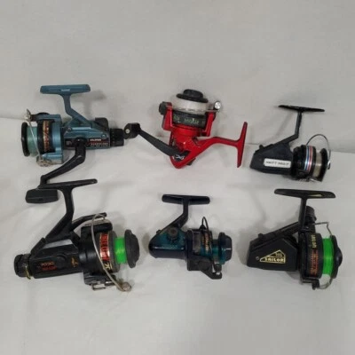 Fishing Reel Lot of 6 Spinning Reels Vintage For Parts and New Eagle Claw Sailor - Image 1 of 4
