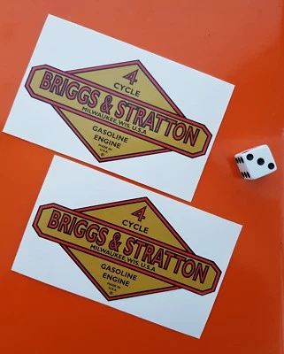 STRONGINI STICKERS Briggs and Stratton Calcomanía Pegatinas x 2 Vinilo Alta Calidad Cortacésped Motor