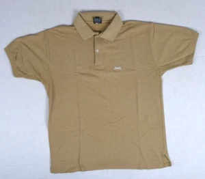 Vintage Le Tigre Shirt Size M 80s White Brown Tiger Light Brown polo Made USA - Picture 1 of 6