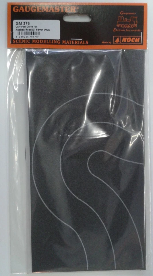 OO/HO 68mm Wide Self Adhesive Tarmac Curves (2) – Gaugemaster GM376 - Image 1 of 1