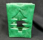 Ceramic Votive Candle Holder Green Christmas Tree Gift Bag 6" x 4" x 2.5"