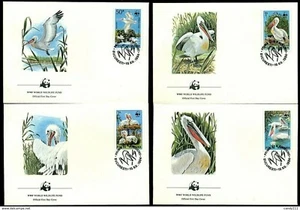 1984 WWF,Pelicans,Pelikane,Danube Delta,Water Lily,Nest,Romania,Special FDC - Picture 1 of 1