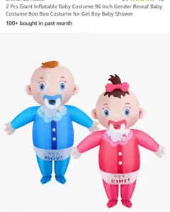 Giant Inflatable Baby Costume Gender Reveal Baby Costumes Boy and Girl Funny Blo - Picture 1 of 11