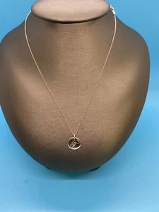 Tiffany & Co Silver Initial "T" Round Disc Pendant Necklace - Picture 1 of 7