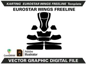 Karting EUROSTAR WINGS FREELINE Templates Vector Format  AI EPS CDR K26 - Foto 1 di 1