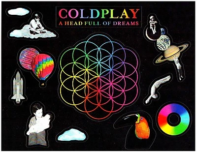 COLDPLAY A Head Full Of Dreams Ltd Ed RARE Stickers Lot +BONUS Alt Rock Stickers - Image 1 of 3