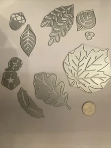 Cricut Cuttlebug Seasonal Foliage Die Cut Emboss Set of 10 - Picture 1 of 1