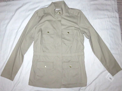 Croft & Barrow Beige Long Sleeve Full Zip Lightweight Coat Jacket Size Small $50 - Image 1 of 4