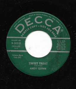 ANDY QUINN 45RPM '58 DECCA SWEET TREAT TEEN ROCKABILLY PROMO STRONG VG++ VINYL - Picture 1 of 1