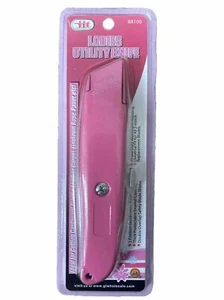 Cuchillo utilitario rosa para damas cortador de caja hoja retráctil de 3 posiciones 88100 - Imagen 1 de 1