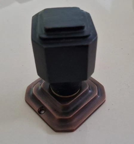 Black painted oak, copper door handle, internal,art deco style/ arts and crafts Cover