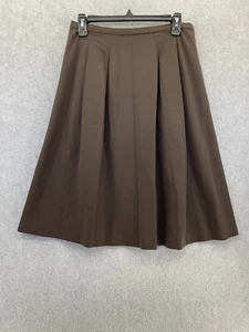 Talbots Women's Full Circle Pleated Skirt Solid Brown Size 6 Lined - Picture 1 of 8