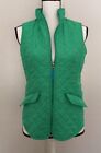 VANHEUSEN Women's Green Quilted ZIp Front Side Pocket Vest Size XS 