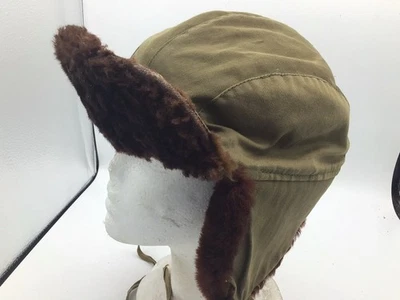 Gorra de soldado de colección con adornos de piel Dacron sombrero aislado - aviador de piel de oveja grande W1 Foto 1 de 4