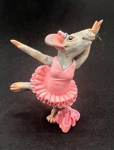 Ballerina Resin Mouse Figurine Ballet With Pink Tutu - Picture 1 of 10