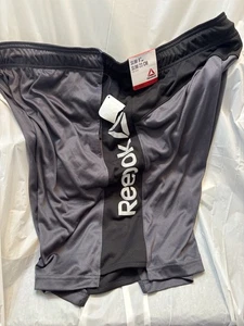Neu mit Etikett Reebok sportliche Trainingsshorts für Herren 3XL XXXL grau/schwarz Fitnessstudio schmale Passform - Bild 1 von 6