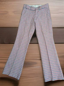 Vintage 70er Herren Hose Sears Put On Shop Toughskins rot/blau kariert Schlaghose kariert - Bild 1 von 21