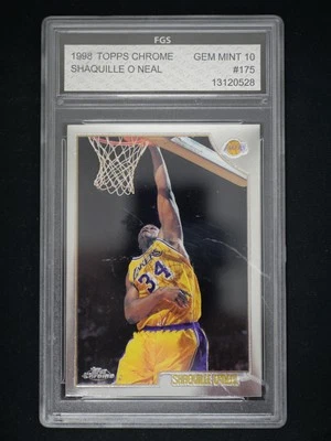1998-99 Topps Chrome #175 Shaquille O'Neal FGS 10 *SCRATCHED CASE* - Image 1 of 2