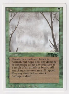 Signed Fog LP Revised Edition Artist Jesper Myrfors 1994 WOTC MTG Magic Dated 96 - Picture 1 of 2