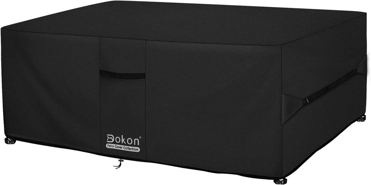 Set 4 Coperture Impermeabili Per Mobili Da Giardino - Kovshuiwe Nero, Protezione UV Per Divano, Poltrone E Tavolino - Foto 12