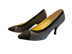 BRUNO MAGLI Classic donna decolte 9 B nero scamosciato tacco scarpe tinta unita - Foto 1 di 9
