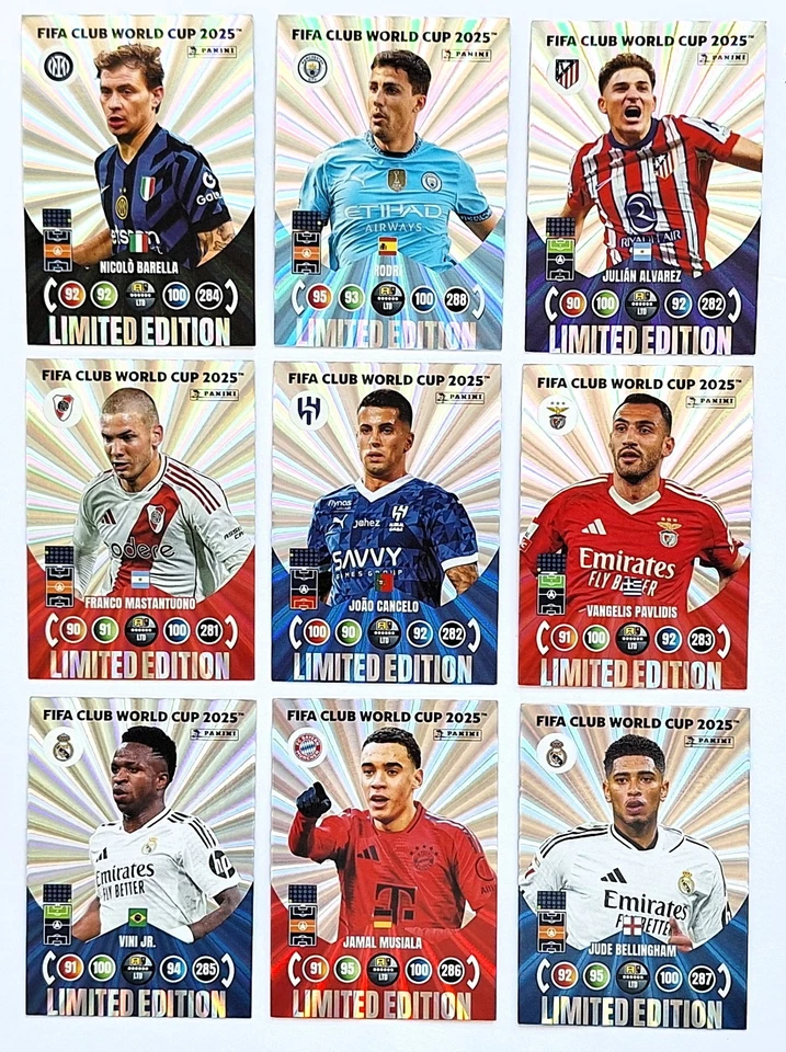 Panini Adrenalyn XL FIFA Club World Cup 2025 - Set 9 cartas edición limitada NUEVO - Imagen 1 de 1