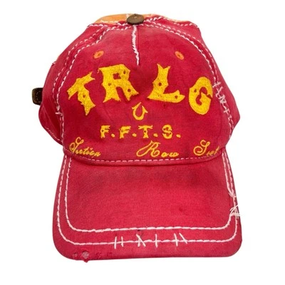 Винтажная шапка с вышивкой True Religion регулируемая кепка кожаный ремешок сзади TRLG FFTS - Изображение 1 из 4