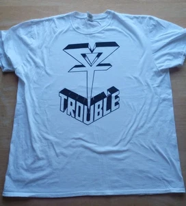 TROUBLE T-Shirt Band Logo Classic Kurzarm weiß 2XL XXL Shirt Doom Metal Nr - Bild 1 von 3