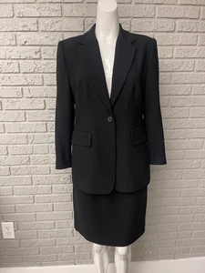 Nygard Petite Damen schwarz 2-teilig Crape Rock Anzug Größe 8P Rock (6P Jacke) - Bild 1 von 11