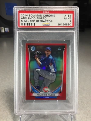 2014 Bowman Chrome Mini Red Refractor 1/5 Armando Rivero #181 - PSA 9 - POP 1 - Image 1 of 2
