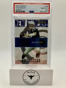 2004 Topps Finest #105 Tom Brady : Game Worn Jersey : PSA 8.5 - Picture 1 of 2
