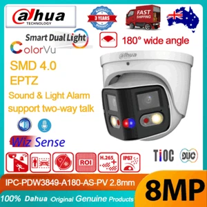 Dahua 2-Way Audio TiOC 8MP Panoramic PoE IP Camera Sound & Light Alarm SMD4.0 AU - Picture 1 of 21