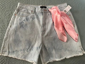 Juicy Couture Denim Shorts Size 31 Tie Dye With The Scarf New With Tags - Picture 1 of 11