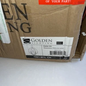 Golden Lighting Carter Caged Pendant Ceiling Light 9”wx12-1/4” H. See Desc - Picture 1 of 2