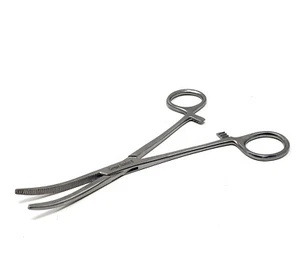 PEAN LOCKING HEMOSTAT FORCEPS CURVED SERRATED JAWS SURGICAL INSTRUMENT - 6" - Picture 1 of 3