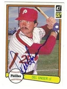 Signed Autographed DEL UNSER Philadelphia Phillies 1982 Donruss Card #273 COA - Picture 1 of 1