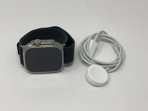 Apple Watch Ultra Titanium Case With Blue/Black Trail Loop 49MM A2622 Very Good - Zdjęcie 1 z 5