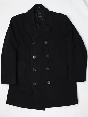 Brooks Brothers Peacoat мужские M однотонные темно-синие шерстяные двубортные США   - Изображение 1 из 4
