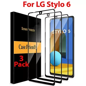 3-Pack Tempered Glass Screen Protector For LG Stylo 6 Premium Full Coverage BK - Picture 1 of 7