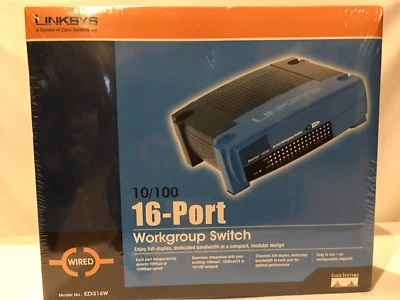 LINKSYS ETHERFAST 10/100 16-PORT WORKGROUP SWITCH - EZXS16W - Up to 200 Mbps  - Image 1 of 2